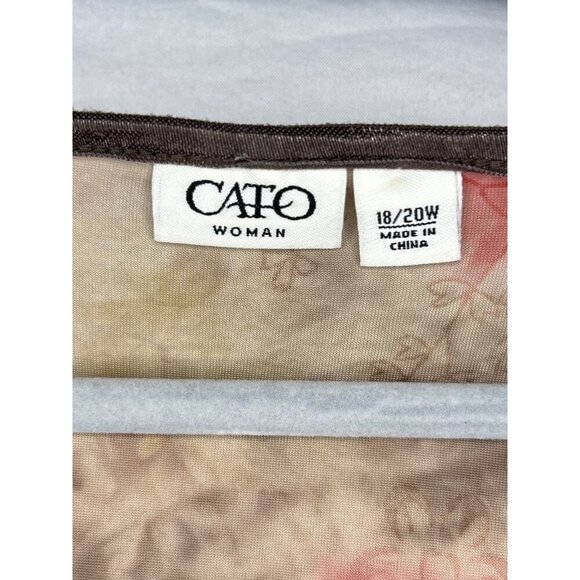 Cato Shirt Womens 18 2X Red Stretch Velvet Burnout Fairy Grunge Y2K Whimsigoth - Picture 8 of 11